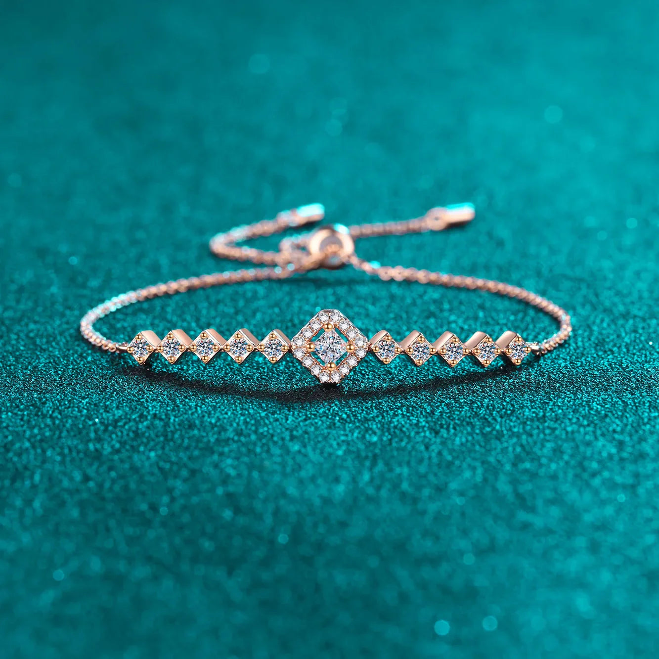 3*3mm 0.7cttw Full Moissanite Bracelets for Women Princess Cut Square Luxury Chian S925 Sterling Silver Wholesale Jewelry