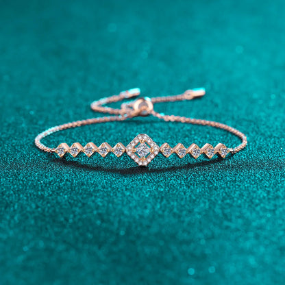 3*3mm 0.7cttw Full Moissanite Bracelets for Women Princess Cut Square Luxury Chian S925 Sterling Silver Wholesale Jewelry