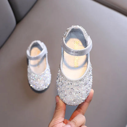2026 Girls Princess Shoes Spring Children Bow Shoes Leather Shoe Kids Dance Shining Toddler Rhinestone Birthday Party Shoes