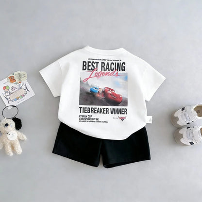 T-shirt Shorts Boy's 2pc/set Kids Summer Clothing Cartoon Fashion Children Short Sleeved Suit Toddler Costume Sets
