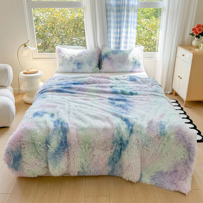 1Pc  Mink velvet fabric Colorful Soft Warm Sofa Throw Blankets Travel Blanket Warm Bedding All Season With zipper Duvet Covers