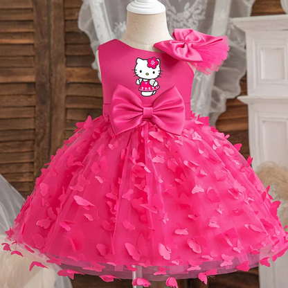 Girl Princess Dress Kid Clothes Party Birthday Outfits Evening Party Tulle Dress Wedding Wear Summer Bowknot Dress