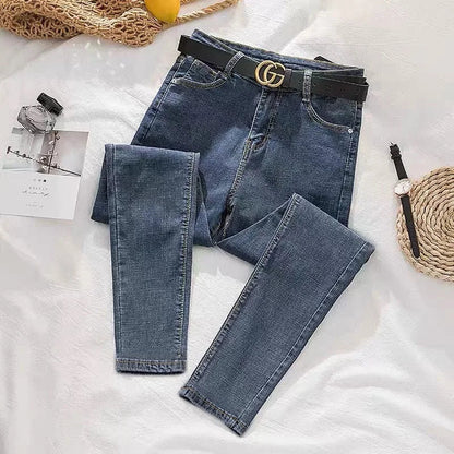 Women's Spring Autumn Style Slim Fit Trendy Denim Pants