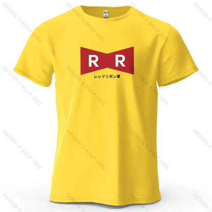 Red Ribbon Army Printed Men's T-Shirt 100% Cotton Oversized Anime Graphic Tees for Women Tops Tees Casual Streetwear
