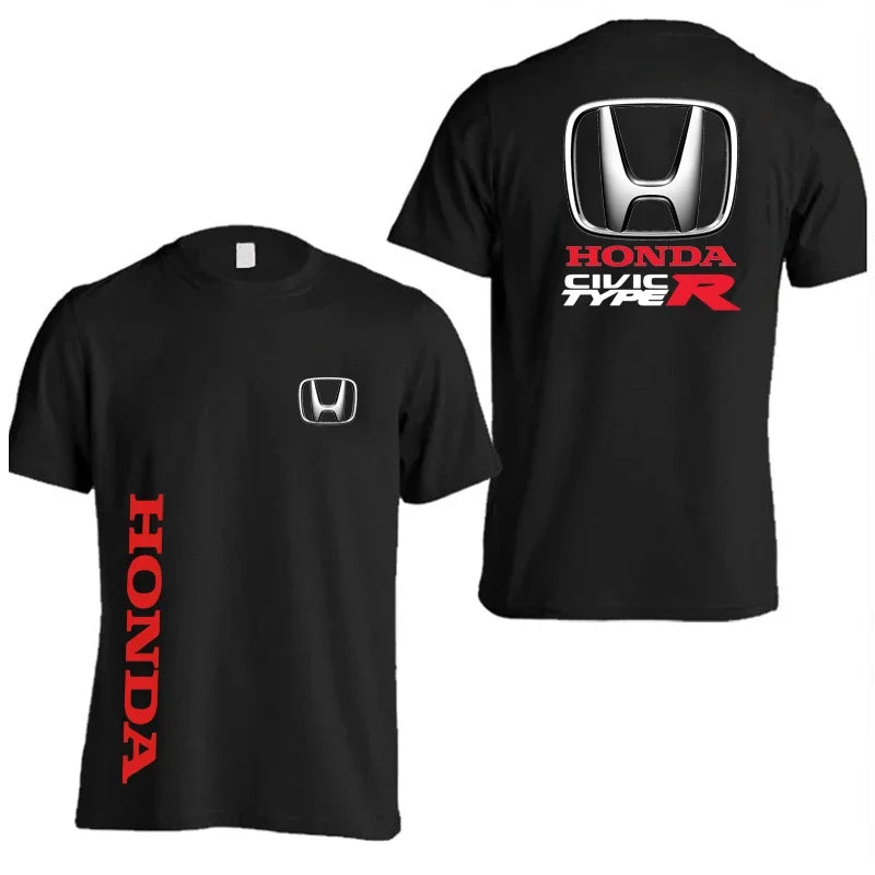 Honda Civic Type R Men's Summer Pure Cotton Racing T-Shirt Women's Outdoor New T-Shirt Street Casual Couple Top
