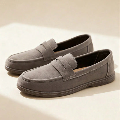 Business Commute Slip On Men's Loafers Preppy Breathable Suede Casual Shoes Outdoor Flats Non Slip Daily Walking Driving Shoes