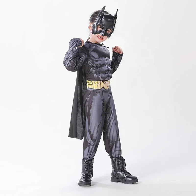 Anime Superhero Batmans Cosplay Muscle Costume Batma Zentai Jumpsuits Bodysuit Suit Halloween Carnival Costumes