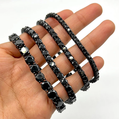 3/4/5/6.5mm Moissanite Diamond Tennis Bracelet for Men Women 925 Silver Plated 18K Black Gold Diamond Bracelets with Certificate