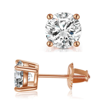 Certified 1/2/3/4/5carat Moissanite Stud Earrings for Women Men 925 Sterling Silver Sparkling Diamond Screw Back Ear Studs