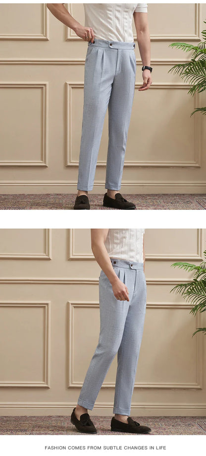 Neapolitan-Style Men‘s Cuffed Ankle Trousers | Slim Fit | Spring/Summer New Arrival
