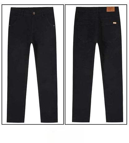 Men's Straight Leg Jeans Slim Fit Stretch Comfort Denim Pants Korean Casual Fashion Minimalist Business Male Daily Trousers