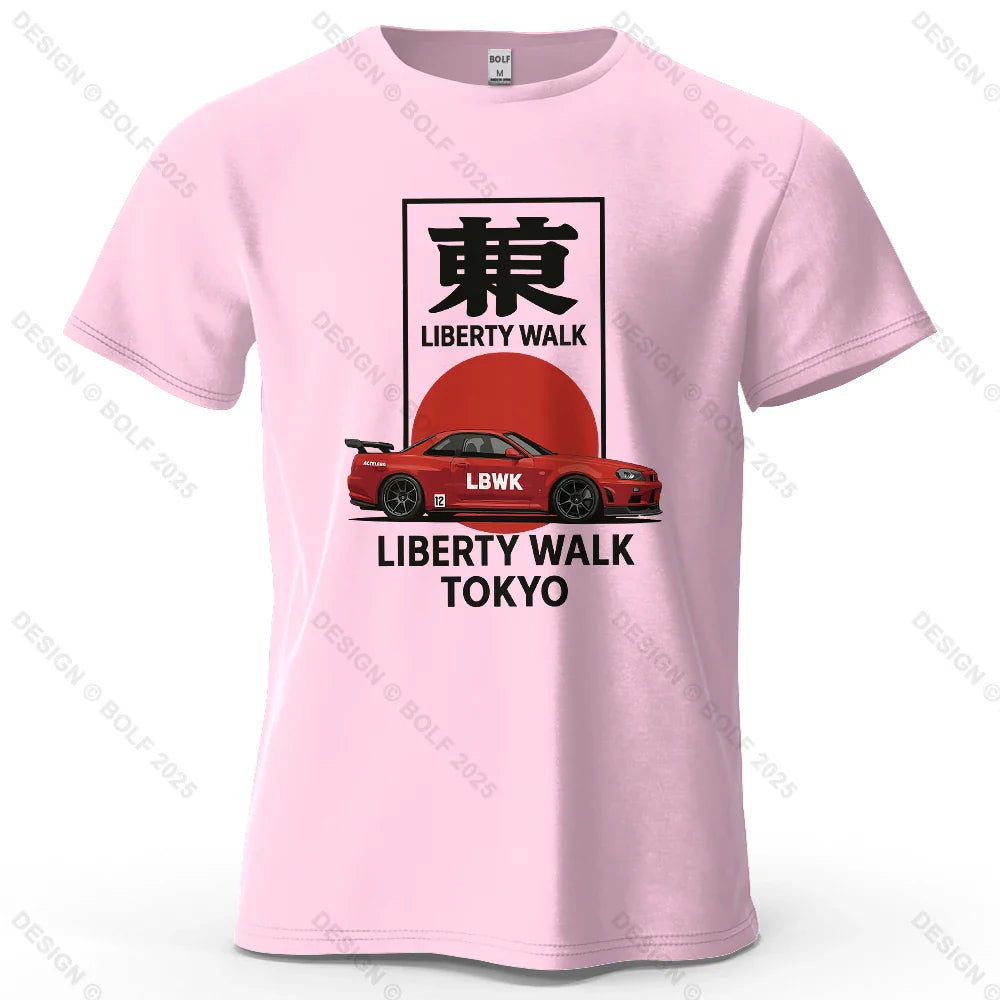 Liberty Walk Tokyo Printed Men's T-Shirt 100% Cotton Oversized Stylish Graphic Tees for Women Tops Tees Casual Streetwear