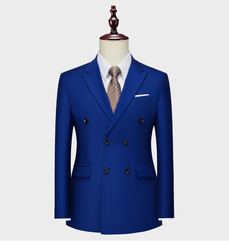 Men's Slim Fit 2 Piece Suit Elegant Business Wedding Party Blazer Jacket PantsElevate Your Look