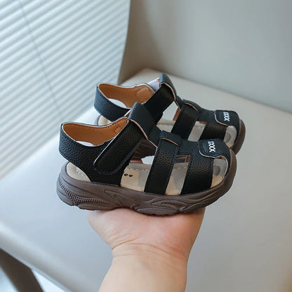 Summer Sport Sandals For Children PU Leather Vintage Boy's Sandals Soft-soled Anti-slippery Kid's Sandals Fashion Summer Shoes
