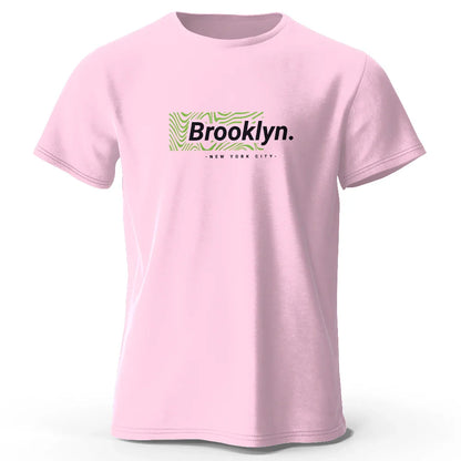 Brooklyn New York Print, Men's Novel Graphic Design T-shirt, Casual Comfy Summer Tees for Men's Daily ActivitiesTops Clothing