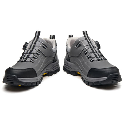 Men's Steel-Toed Safety Shoes With Anti-Crush, Anti-Puncture And Anti-Slip Soles, Fashionable Button Industrial Work Shoes