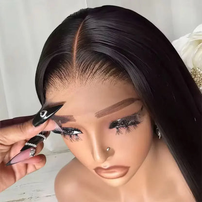 40 50 Inch Straight Human Hair Wig 13x6 HD Lace Frontal  Human Hair Wigs 250 Density Remy Pre Plucked Lace Front Closure Wig