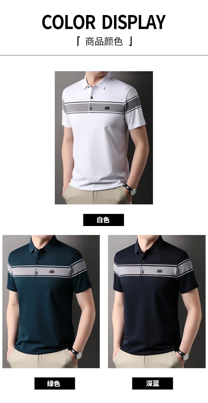 Summer best-selling high-end brand exquisite embroidery men's short sleeve POLO shirts breathable cotton casual business T-shirt