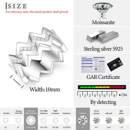 Classic Women Ring VVS1 D Color Moissanite Ring For Men Hip Hop Jewelry With Gra Certificate Pass Diamond Tester