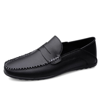Men's fashion leather shoes Four Season new plus size casual soft sole white shoes anti slip outdoor business dress leather shoe