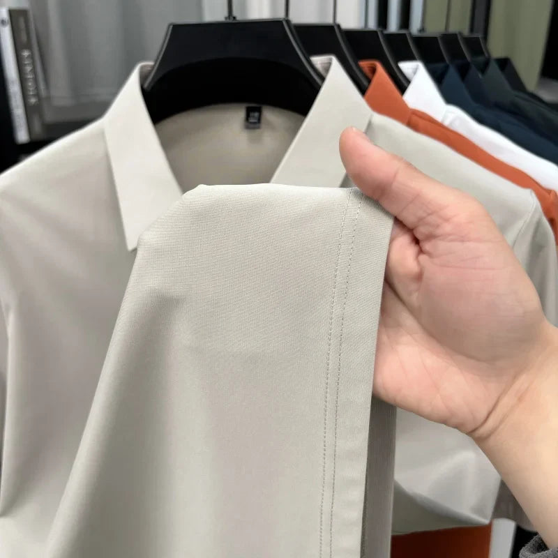 Hot Quality Man Short-Sleeved Polo Shirt Lapel Button Dog Embroidery Spring Casual Elegance T-Shirt Simple Business MensClothing