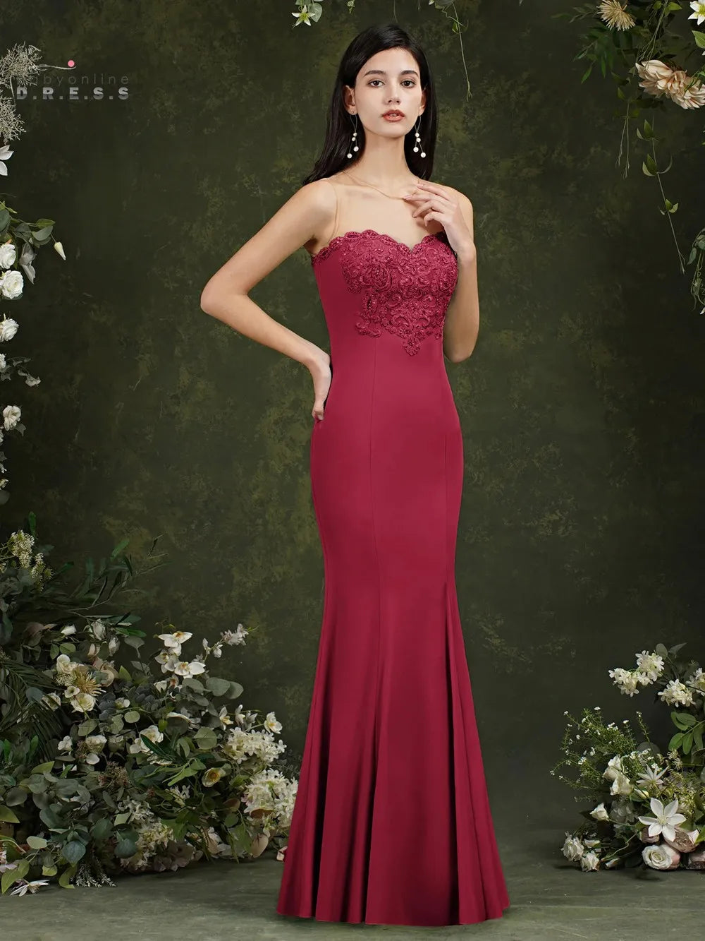 Vestido de Noite Sereia Elegante Verde Menta com Miçangas Delicadas Ilusão Verão Comprimento Chão Festa Coquetel Vestido Maxi Vestidos Noche