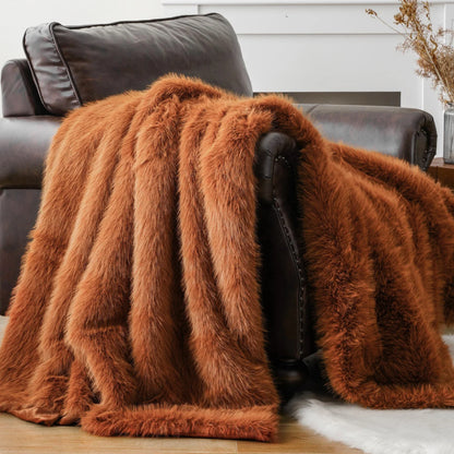 Fluffy Soft Blankets Luxury Fur blanket for Bed Sofa Mink Faux Fur Throw and Blankets Large Warm Blanket for Home Decor
