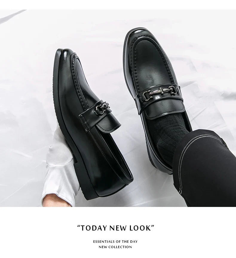Classic Formal Leather Shoes Men Retro Party Social Office Leather Shoes Man Trend Men's Dress Shoes Casual Business Loafers Man