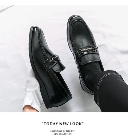 Classic Formal Leather Shoes Men Retro Party Social Office Leather Shoes Man Trend Men's Dress Shoes Casual Business Loafers Man