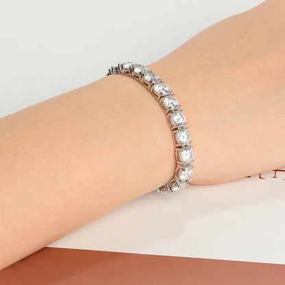 2-6.5mm Real Moissanite Tennis Bracelet for Women Christmas Gift Platinum Plated 100% 925 Sterling Silver Wedding Jewelry