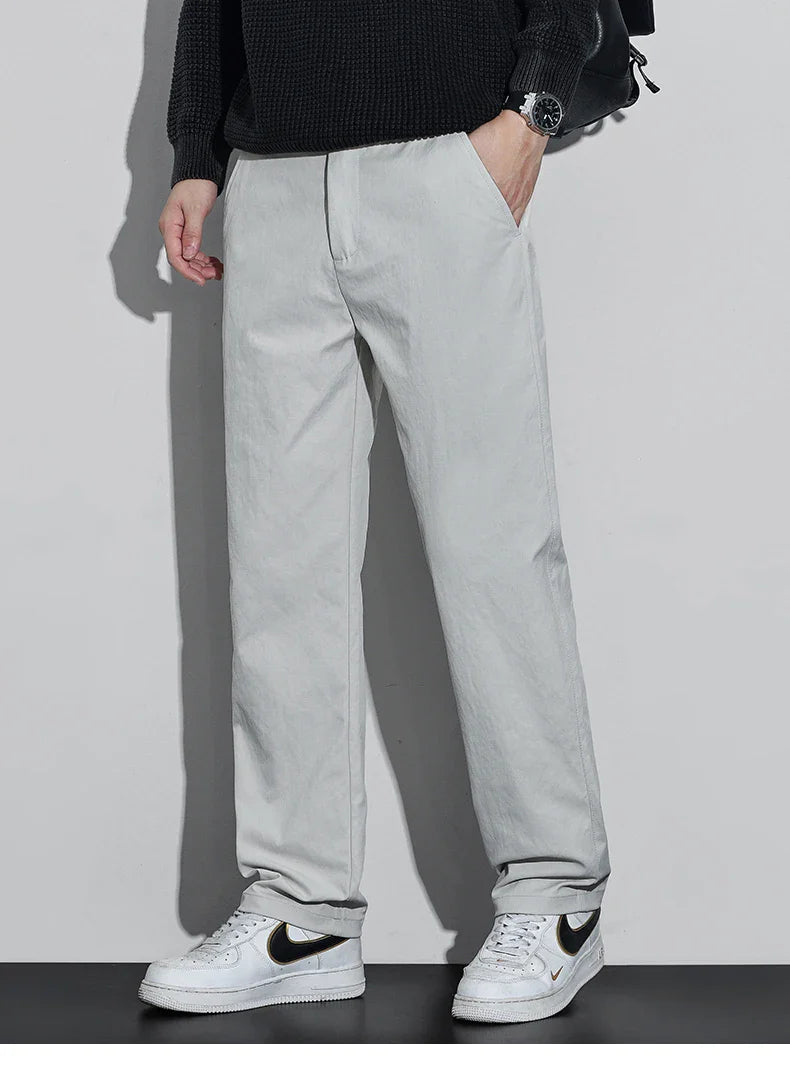 Men's Fashion Casual Straight Pants Baggy Classic Wide Leg Simple Trousers Loose Male Comfortable Soft Quality Pants