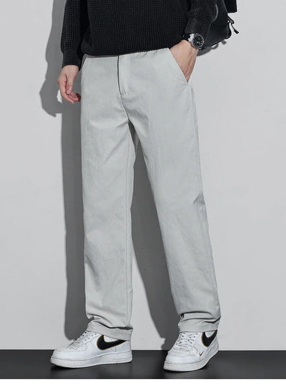 Men's Fashion Casual Straight Pants Baggy Classic Wide Leg Simple Trousers Loose Male Comfortable Soft Quality Pants