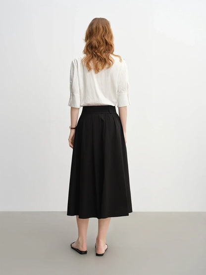 Women's Wide Waist High Waist A-line Skirt 2025 Autumn New Arrival Casual Workwear Style Skirt for Women 25DS83134