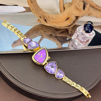 New color scheme irregular design big diamond watch light luxury niche watch color fashion high sense foreign trade wholesale