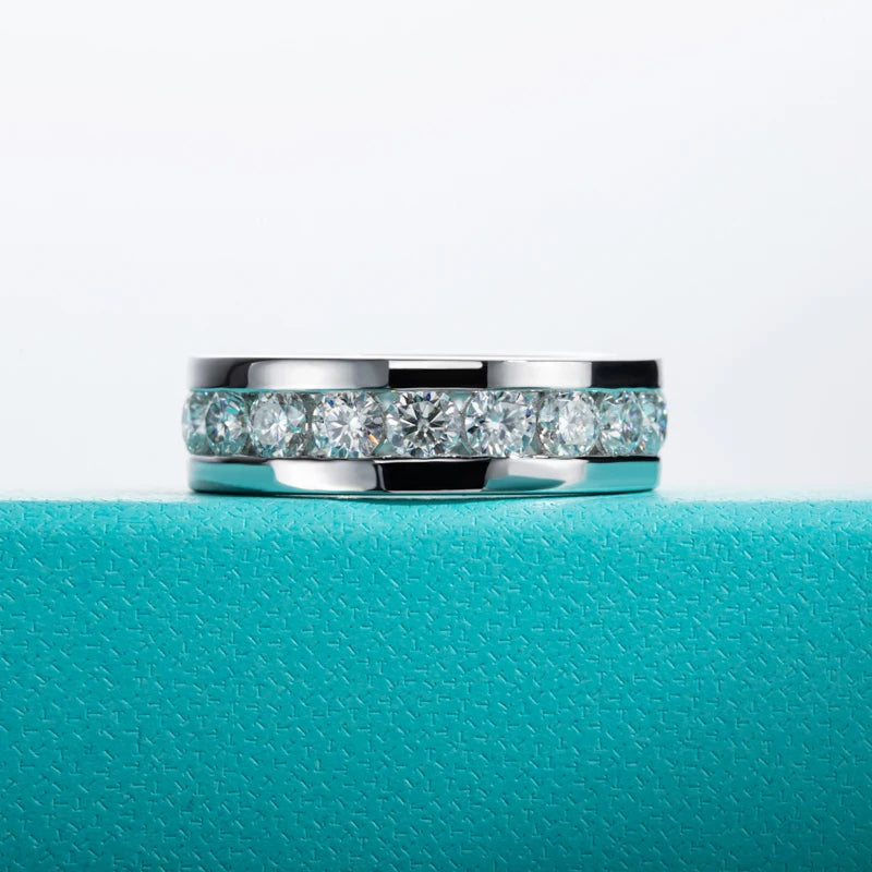 4mm Moissanite Wedding Band Ring S925 Sterling Silver Moissanites Eternity Band Ring Men Women Ring Jewelry Wholesale
