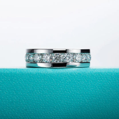 4mm Moissanite Wedding Band Ring S925 Sterling Silver Moissanites Eternity Band Ring Men Women Ring Jewelry Wholesale