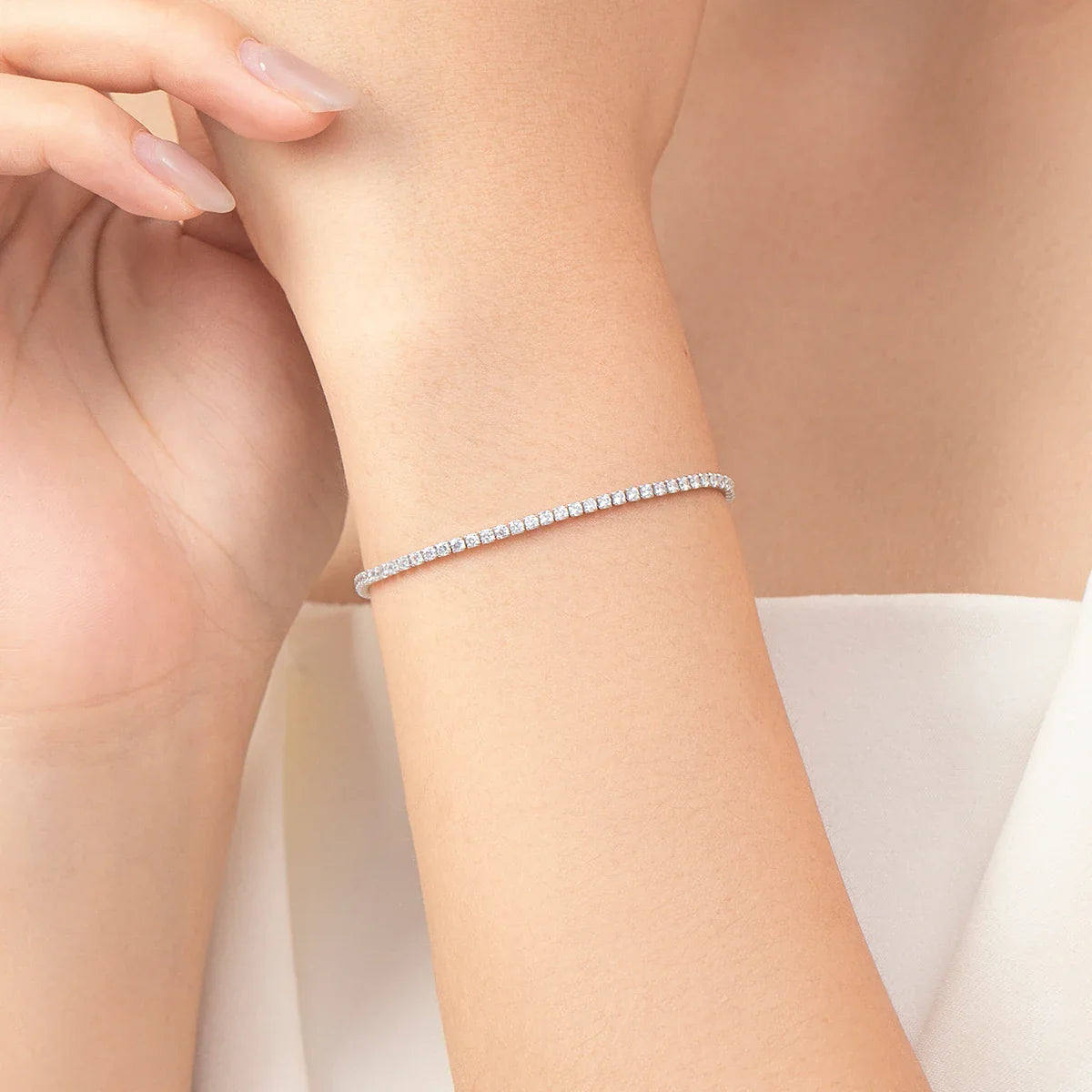 925 Sterling Silver Sparkling Clear CZ Bracelet For Women Wedding Engagement Fine Jewelry Anniversary Wife Mom Gifts