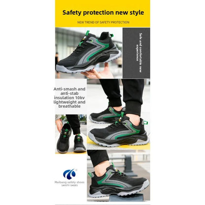 Men's Labor Protection Shoes Anti-Smashing Anti-Piercing Lightweight Breathable Wear-Resistant Safe Work Shoes