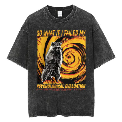 Amare Box No Thoughts Head Empty Japanese T-shirt Funny Capybara Vintage Washed T Shirt Men Women Casual Loose Short Sleeve Tees