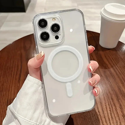 For iPhone 17 ProMax Transparent For Magsafe Magnetic Case for iPhone 17 16 15 14 13 12 11 X XR XS Max Pro Plus Shockproof Cover