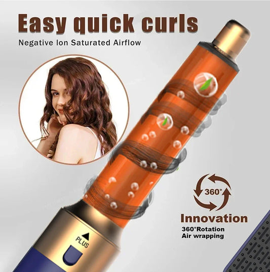 5 In 1 Professional Hair Dryer Hot Air Comb Brush With Curling Iron And Hair Straightener For Salon Quality Hair Styling