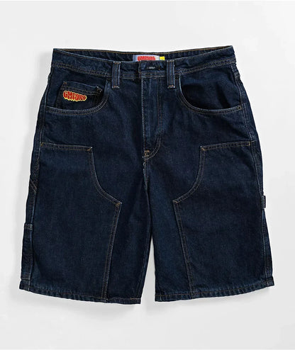 Shorts Letter Cartoon Patchwork Loose Jeans Wide Leg Pants Harajuku Rock Pants Men