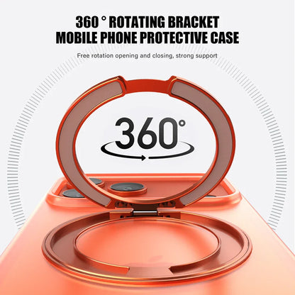 360° Rotating Magnetic Ring Stand Case for MagSafe for iPhone 17 Pro Max 17 Air Matte Transparent Shockproof Phone Cover
