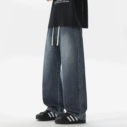 Straight Jeans 2026 New Men's Clothes Wide-leg Baggy Casual Trousers Fashion Hip-hop Loose Jeans Streetwear Male