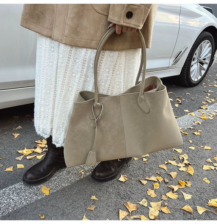 Faux Suede Solid Color High Quality Fashionable Versatile Handbag 2025 Women's Product Hot Selling  Large Capacity Shoulder Bag