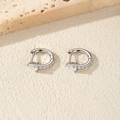 D Color Moissanite Ear Buckle 925 Sterling Sliver Sparkling Lab Diamond Water Drop Hoop Earrings For Women Fine Jewelry
