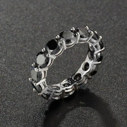 5mm Full Moissanite Ring for Woman Wedding 925 Sterling Silver Rings Lab Diamond Engagement Eternal Band Fine Jewelry