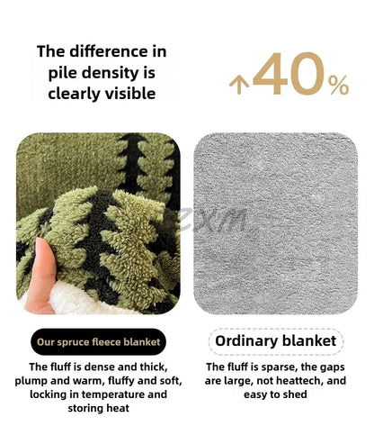 Super Thick and Warm Flannel Blanket Super Soft Fluffy Queen Size Bed Blanket Cozy Skin-friendly Multifunctional Nap Blanket