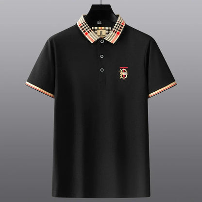 Fashion designer brand short sleeve men's polo shirt new lapel top high-end embroidery summer breathable casual Paul T-shirt