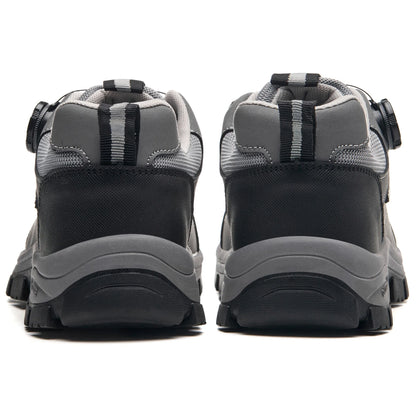 Men's Steel-Toed Safety Shoes With Anti-Crush, Anti-Puncture And Anti-Slip Soles, Fashionable Button Industrial Work Shoes